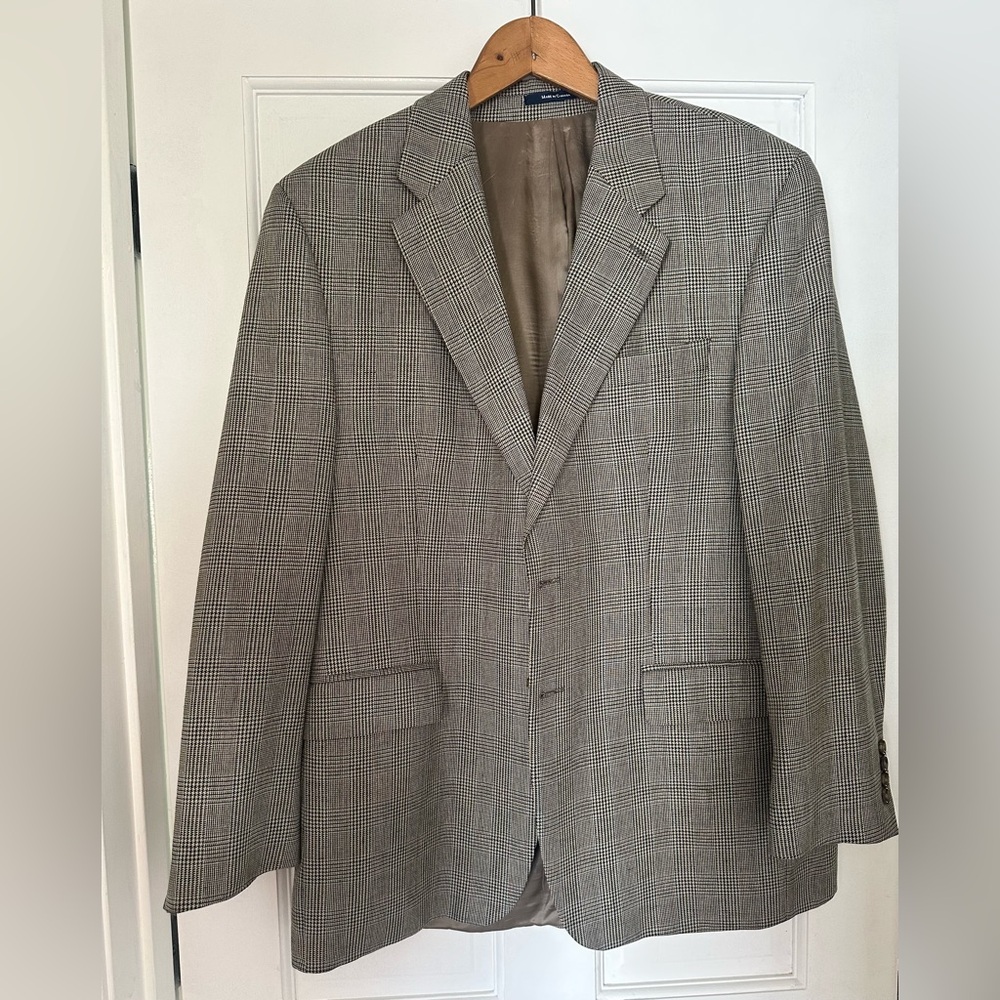 VTG Men’s Classic Chaps Ralph Lauren Houndtooth Plaid Check Blazer 42R Grandpa